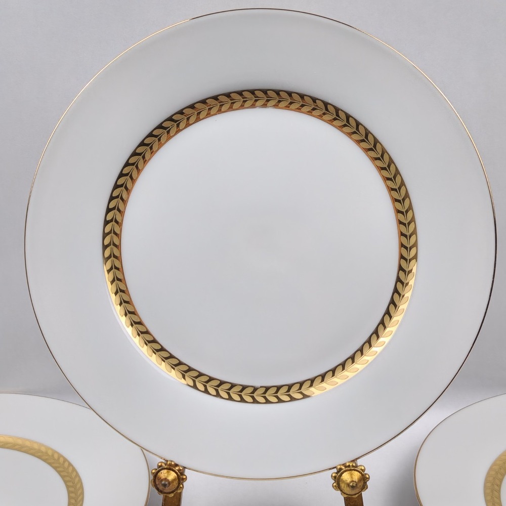 Set of 6 Faberware Imperial Gold 491B Salad‎ Plates Porcelain 22k Gold Band